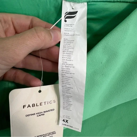 NWT Fabletics Power Hold High Waist Capri Leggings Mint Green - Picture 10 of 11